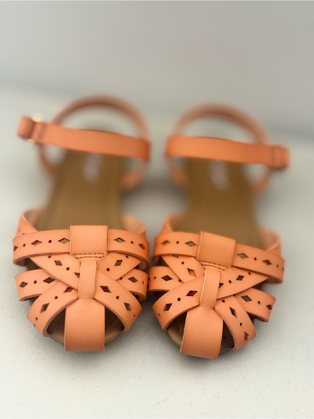 Cat & Jack Peach Strappy Woven Sandals